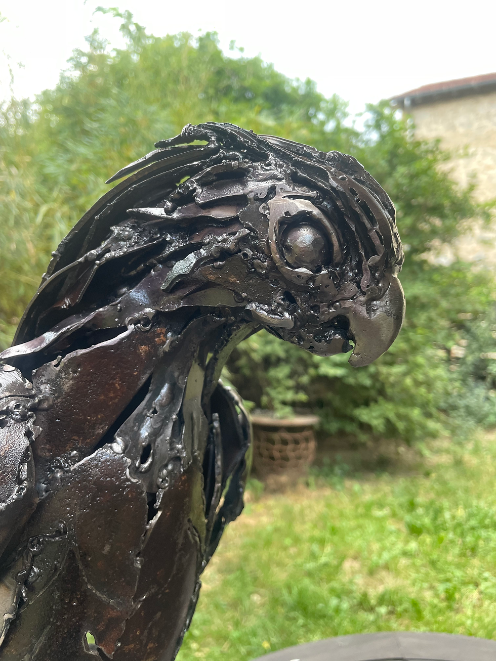 Miniature : Sculpture de Faucon en métal  