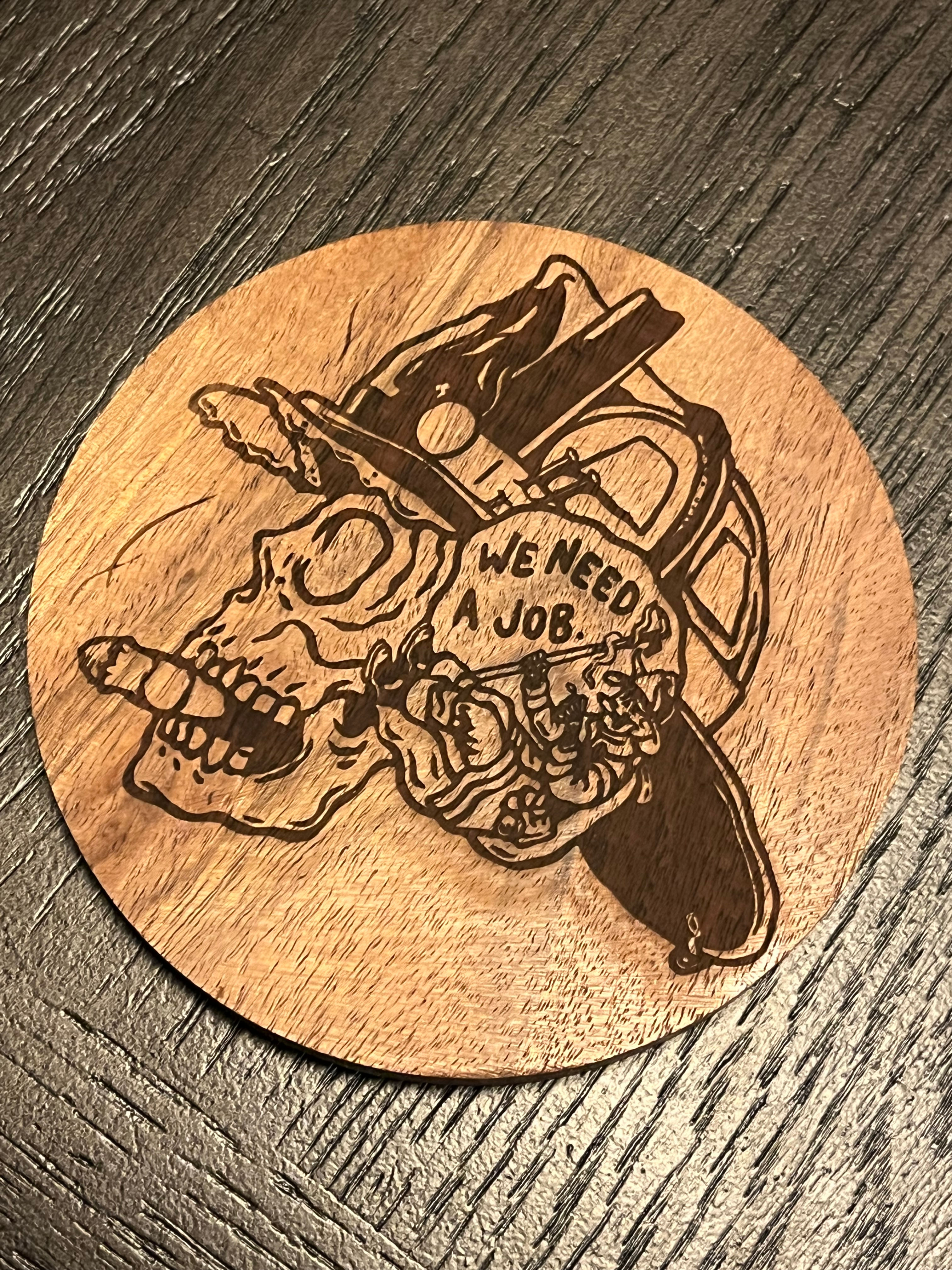 Laser Engraved Wood Coasters (Set of 4)