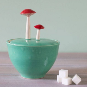 ModCloth Sugar Bowl, slipcast stoneware 4"x 4"x 6"