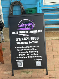 Flete Auto Detailing Floor Sign Made By Flytrap Designs