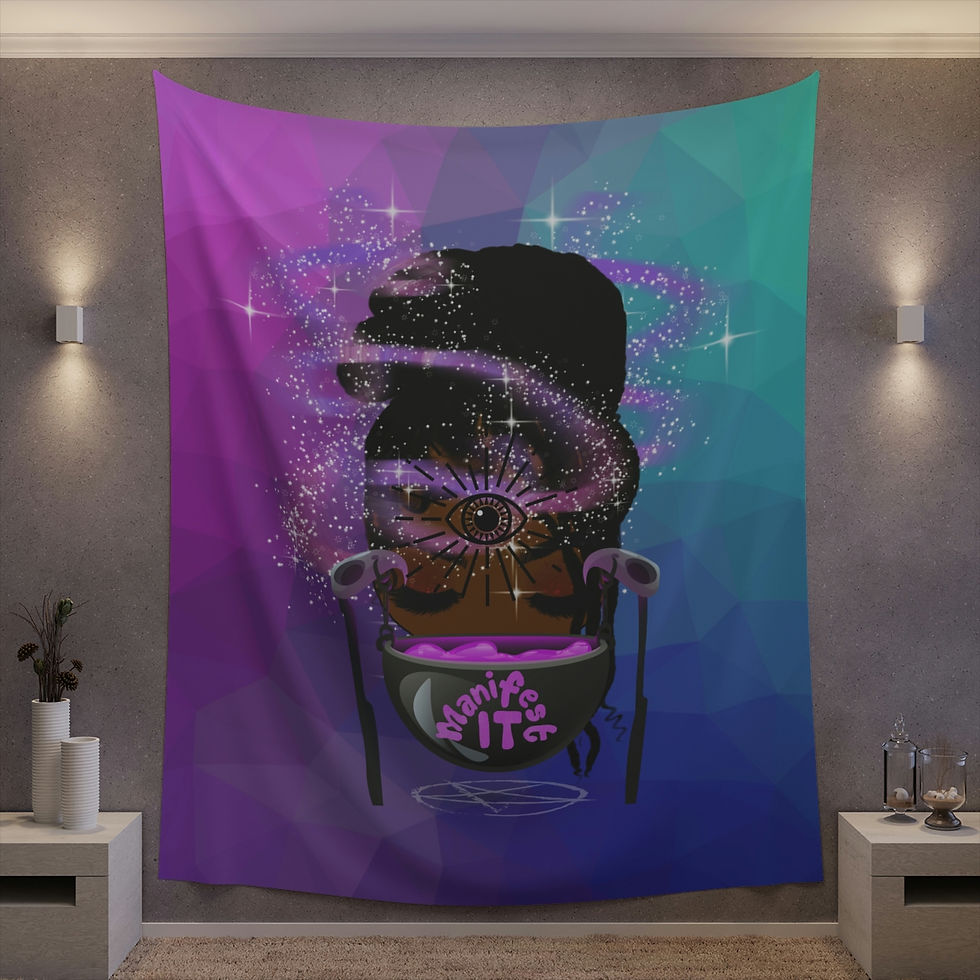 Thumbnail: Witchy Vibes Manifest It Printed Wall Tapestry (various sizes)