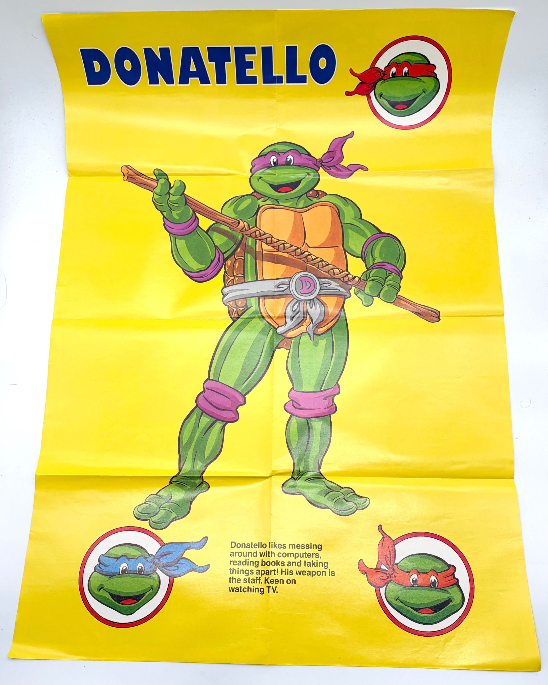 Teenage Mutant Hero Turtles Adventures Poster Mag No. 17 Fleetway 1990