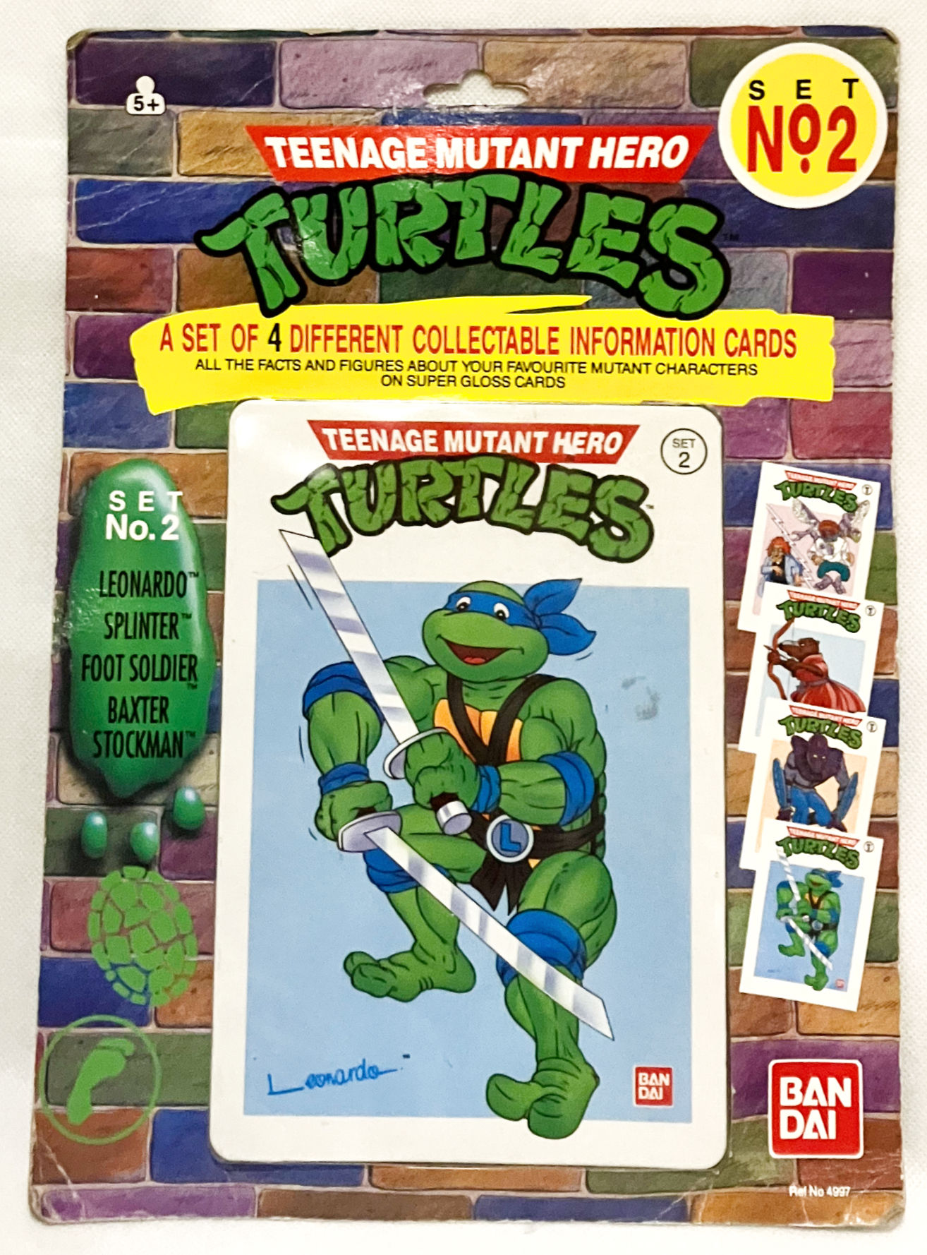 Teenage Mutant Ninja Turtles Collectable Info Cards Set 2 Bandai 1990