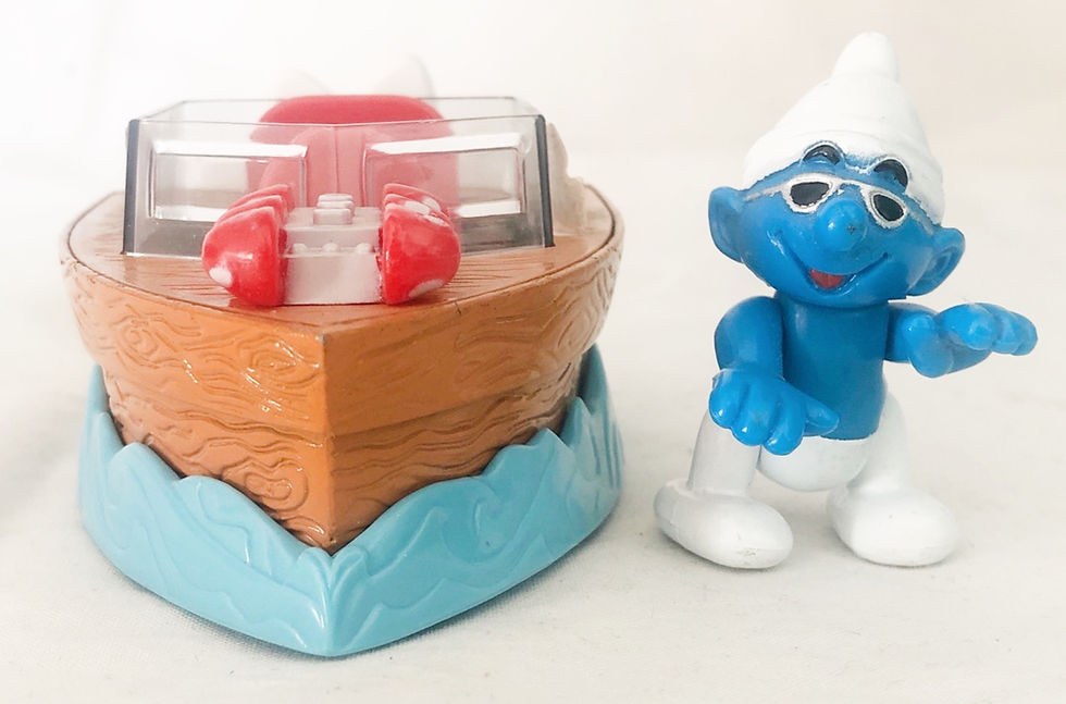 Thumbnail: The Smurfs Die-Cast Speed Boat Toy Island 1996