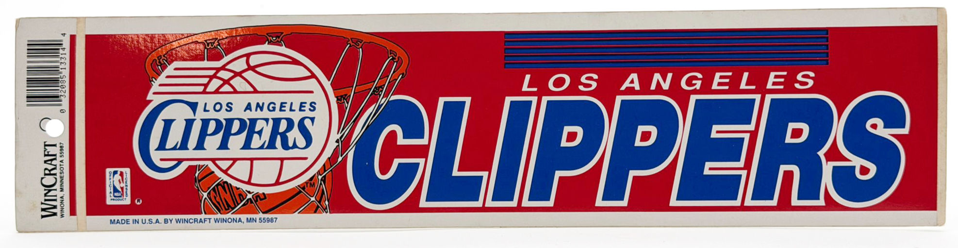 Los Angeles Clippers Basketball Bumper Sticker 30cm 1994 L