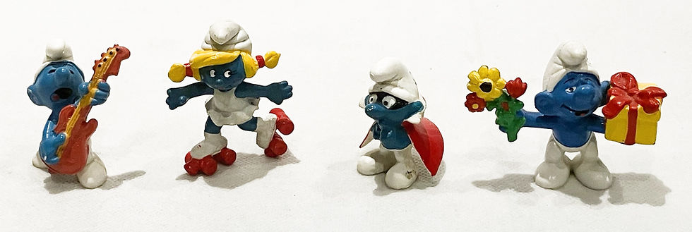 Thumbnail: The Smurfs Smurf Set x4 Peyo 1979