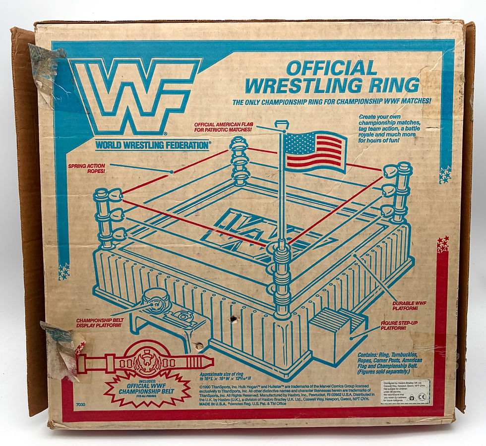 Thumbnail: WWF Wrestling Ring With Case No Instructions Hasbro 1991