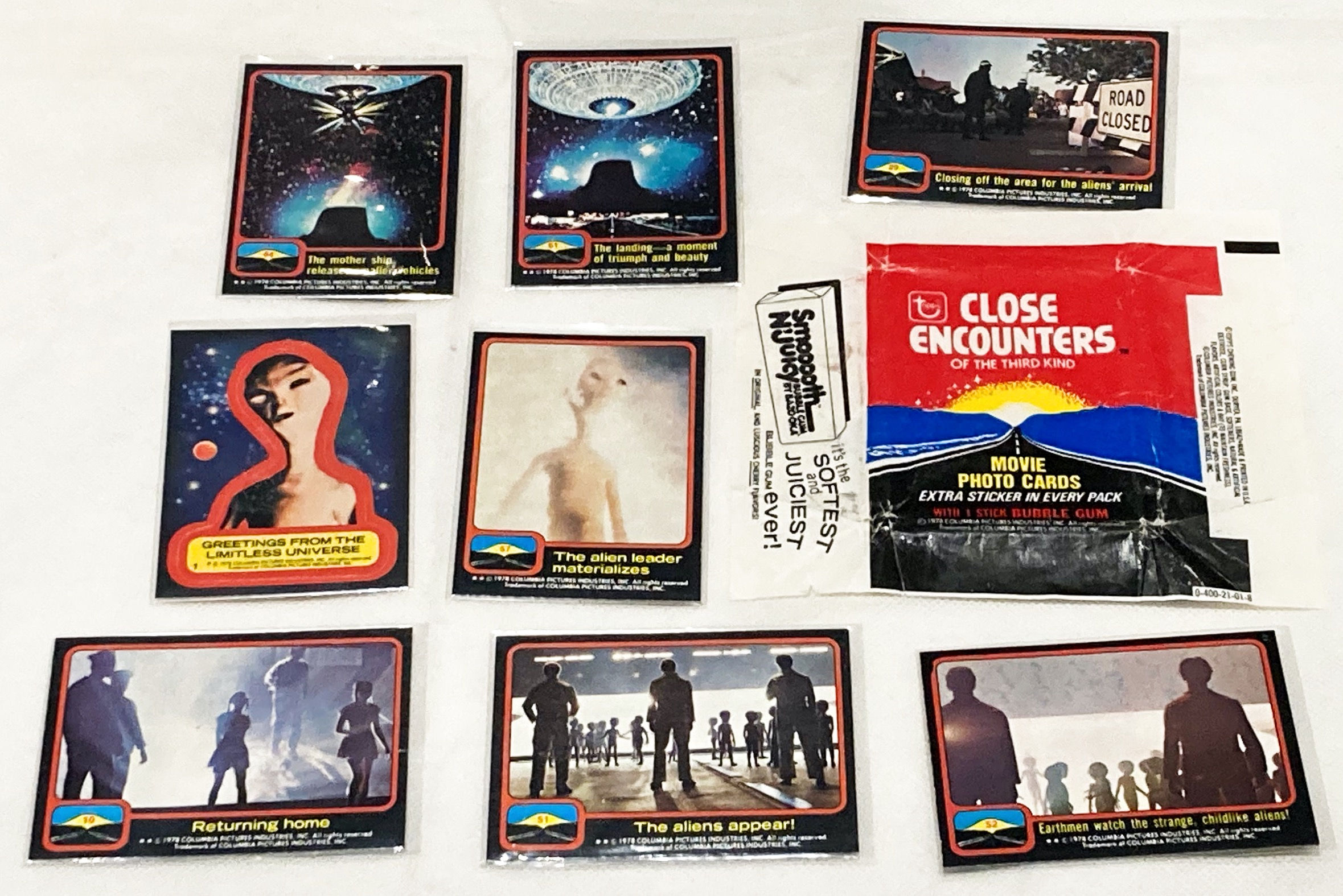 Close Encounters Of The Third Kind Trade Card And Wax Cover Set Topps 1978