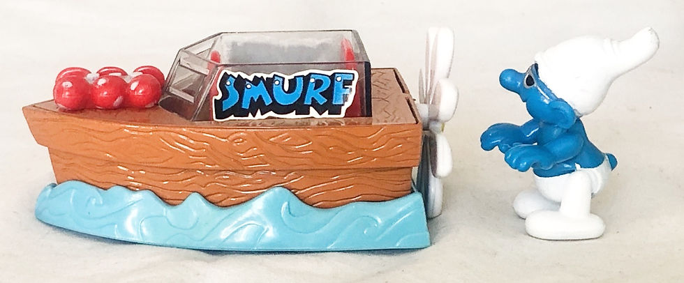 Thumbnail: The Smurfs Die-Cast Speed Boat Toy Island 1996