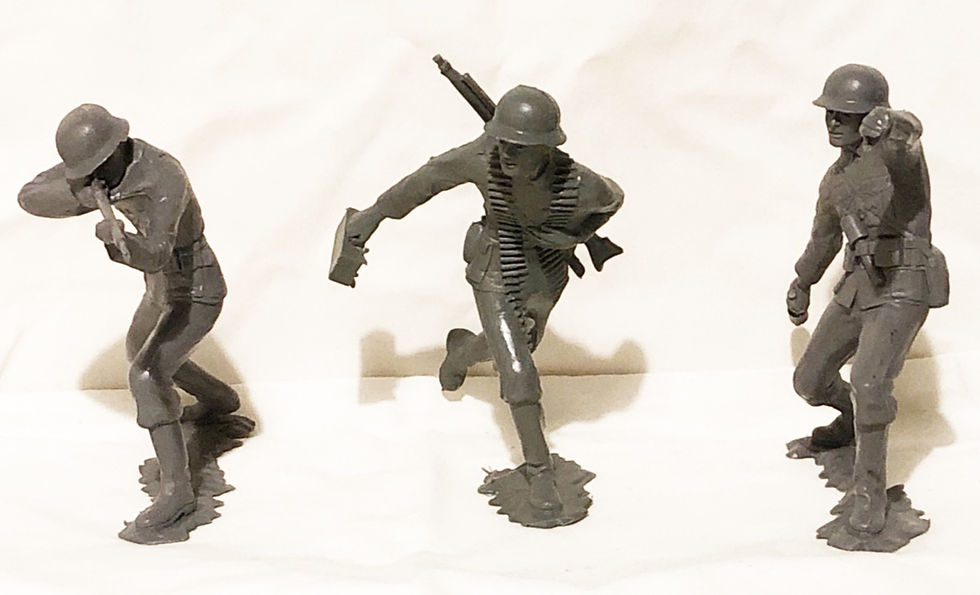 Thumbnail: 5" Grey Plastic WWII German Soldiers Set Louis Marx 1963 (B)