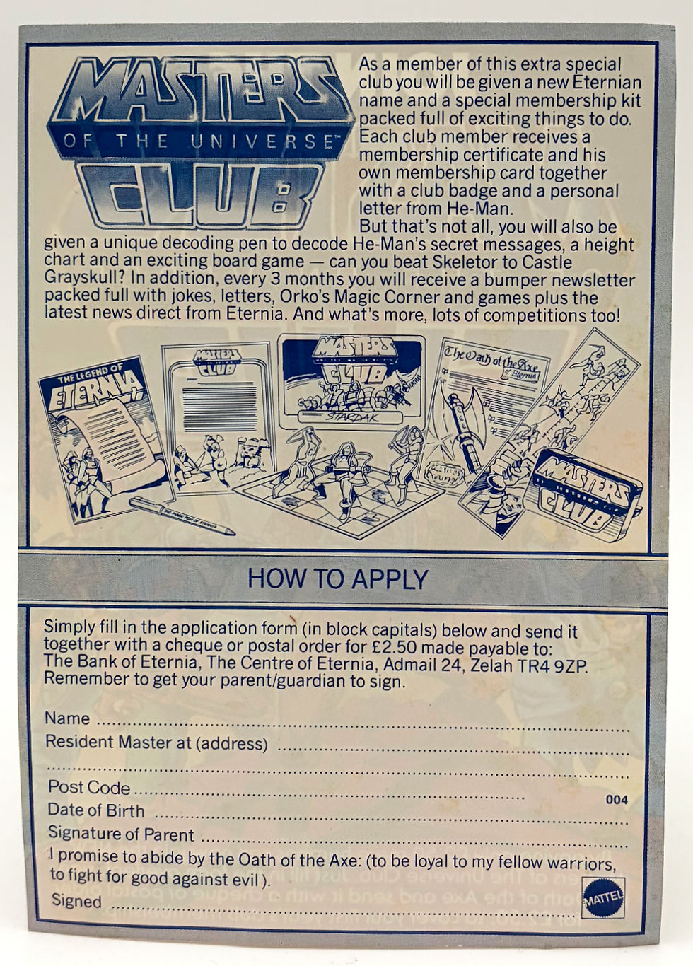 Thumbnail: He-Man And The Masters Of The Universe Fan Club Leaflet Mattel 1983