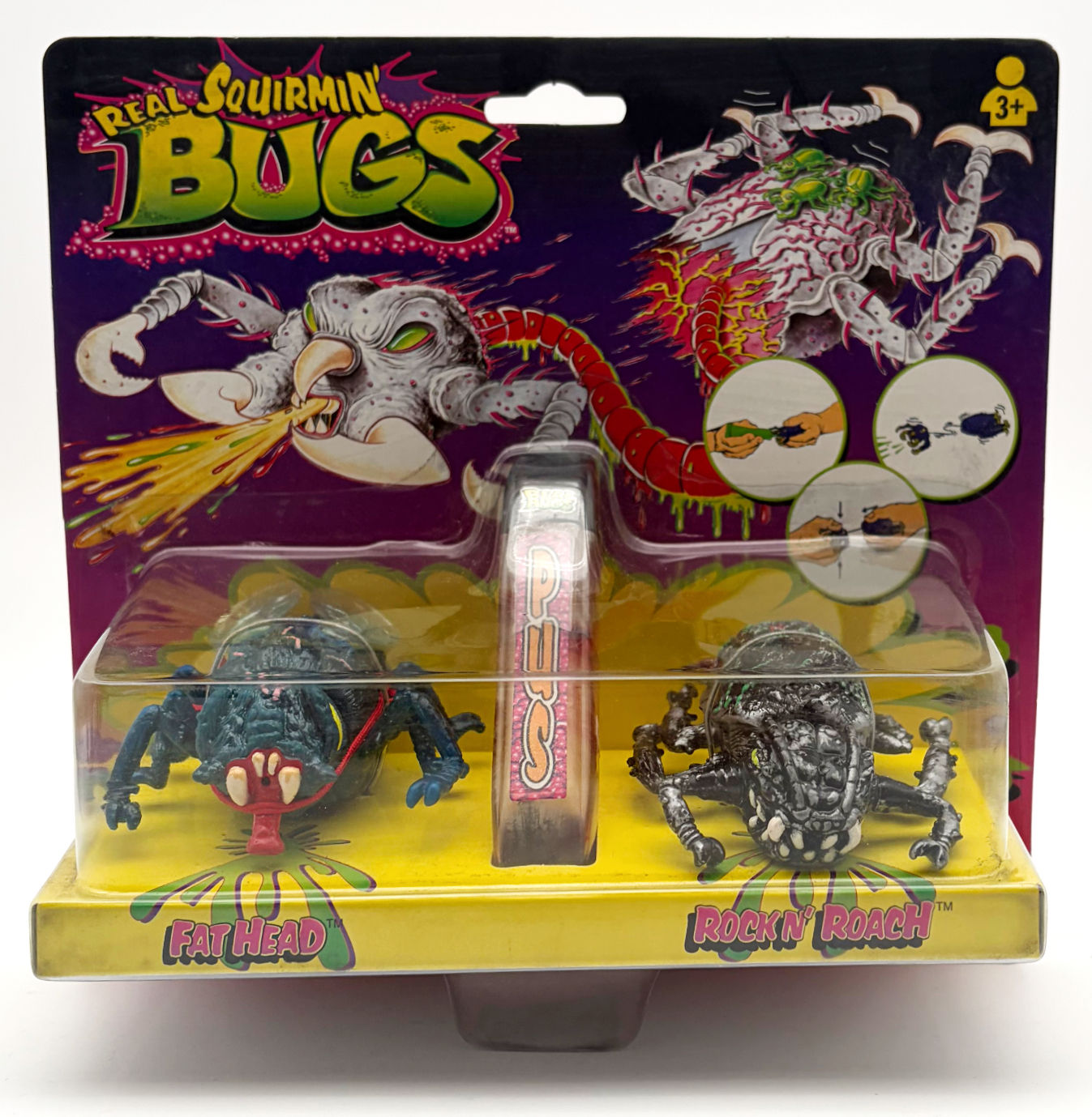 Real Squirmin' Bugs Fat Head & Rockn' Roach Tyco 1996 S