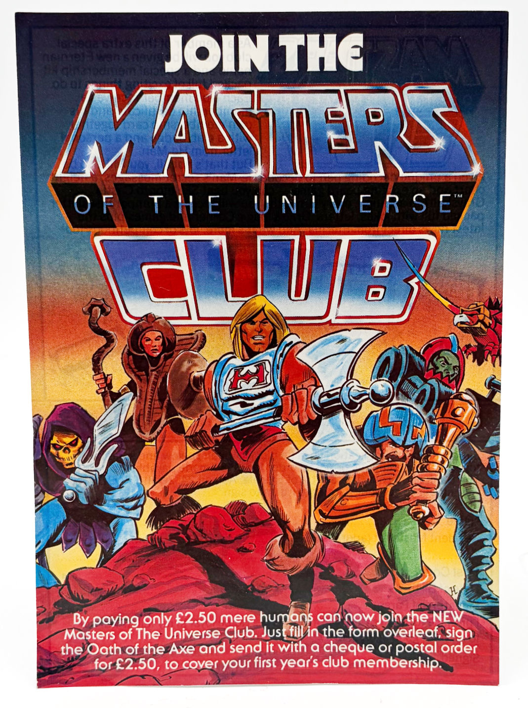 He-Man And The Masters Of The Universe Fan Club Leaflet Mattel 1983