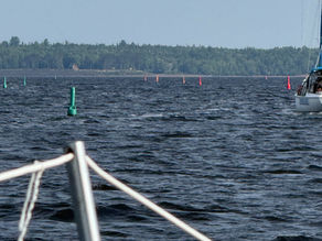 Channel markers for safe passage into and out of Grand Lake