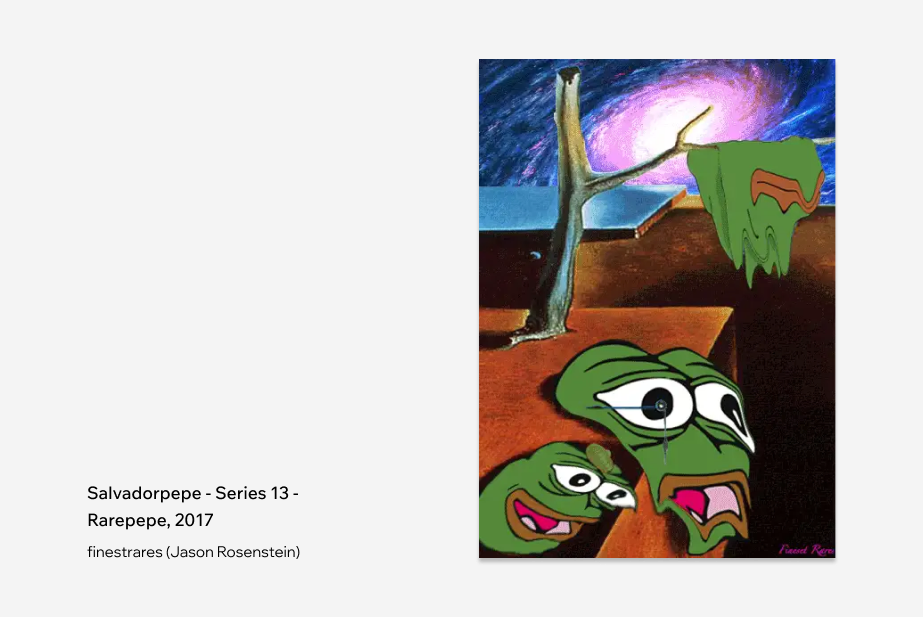 Finestrares (Jason Rosenstein), Salvadore Pepe – Series 13- Rarepepe, 2017 r.