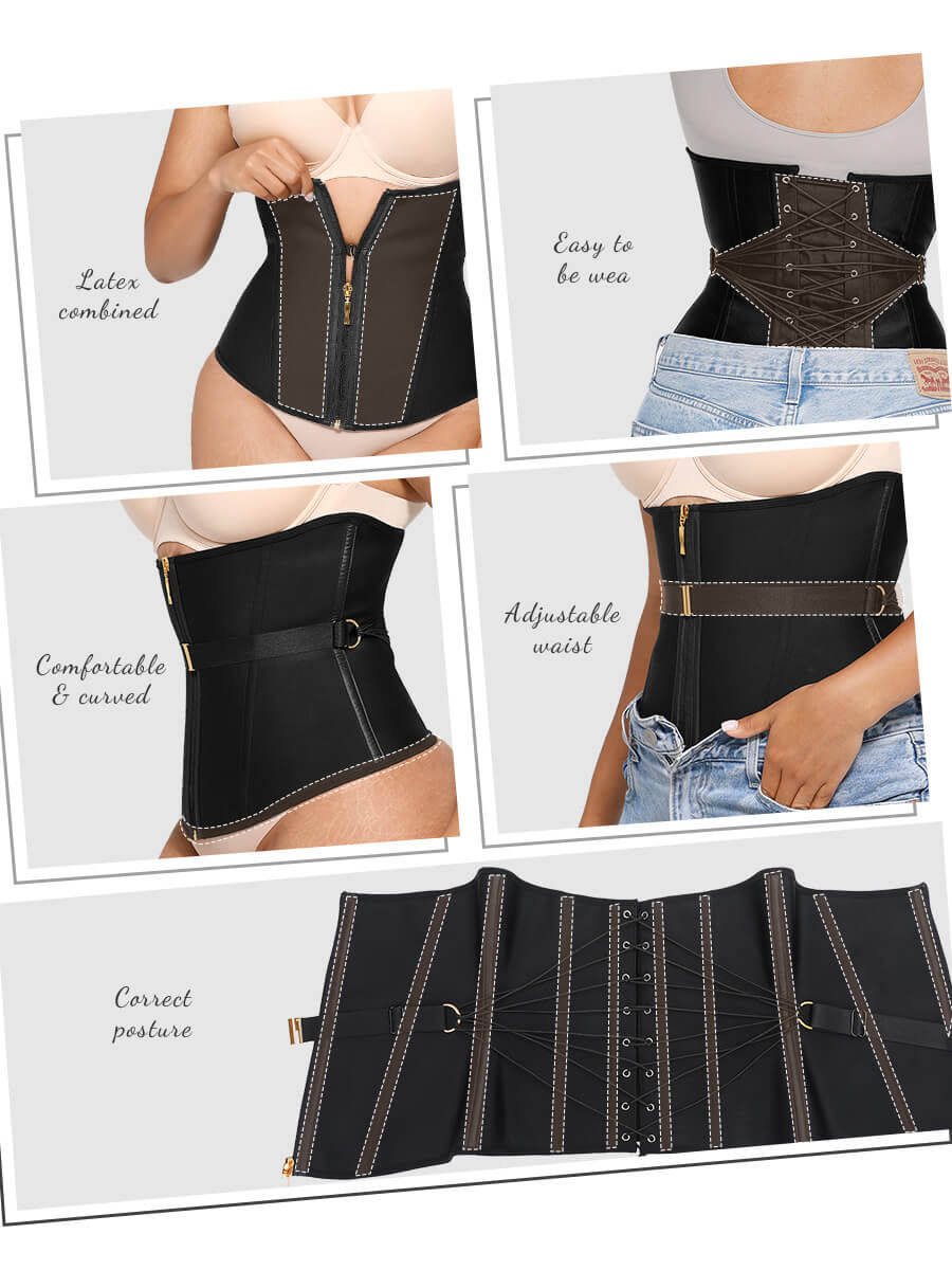 Thumbnail: The Bodi8 U-Shaped Corset Trainer With Front Buckle & 10 Steel Bone Support