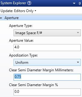Zemax OpticStudio: Aperture Settings