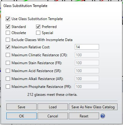 Zemax OpticStudio: Glass Substitution Template