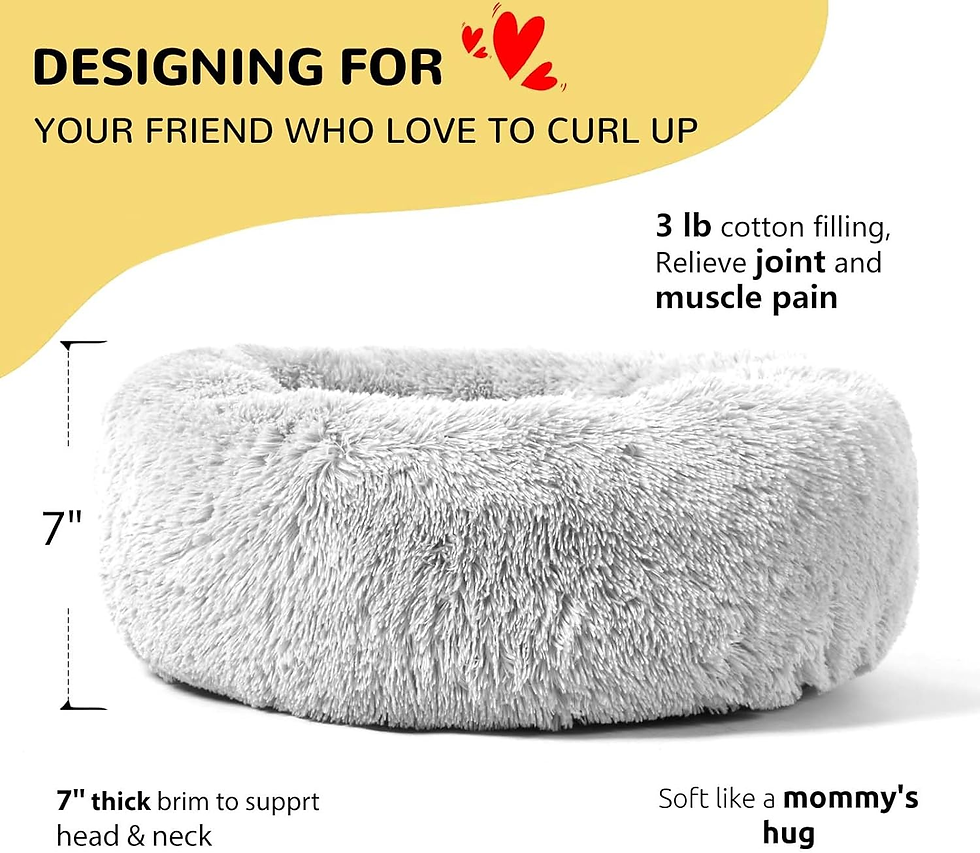 Thumbnail: Calming Donut Cuddler Dog Bed, round Fluffy Pet Bed for Large Dogs,Washable, Lar