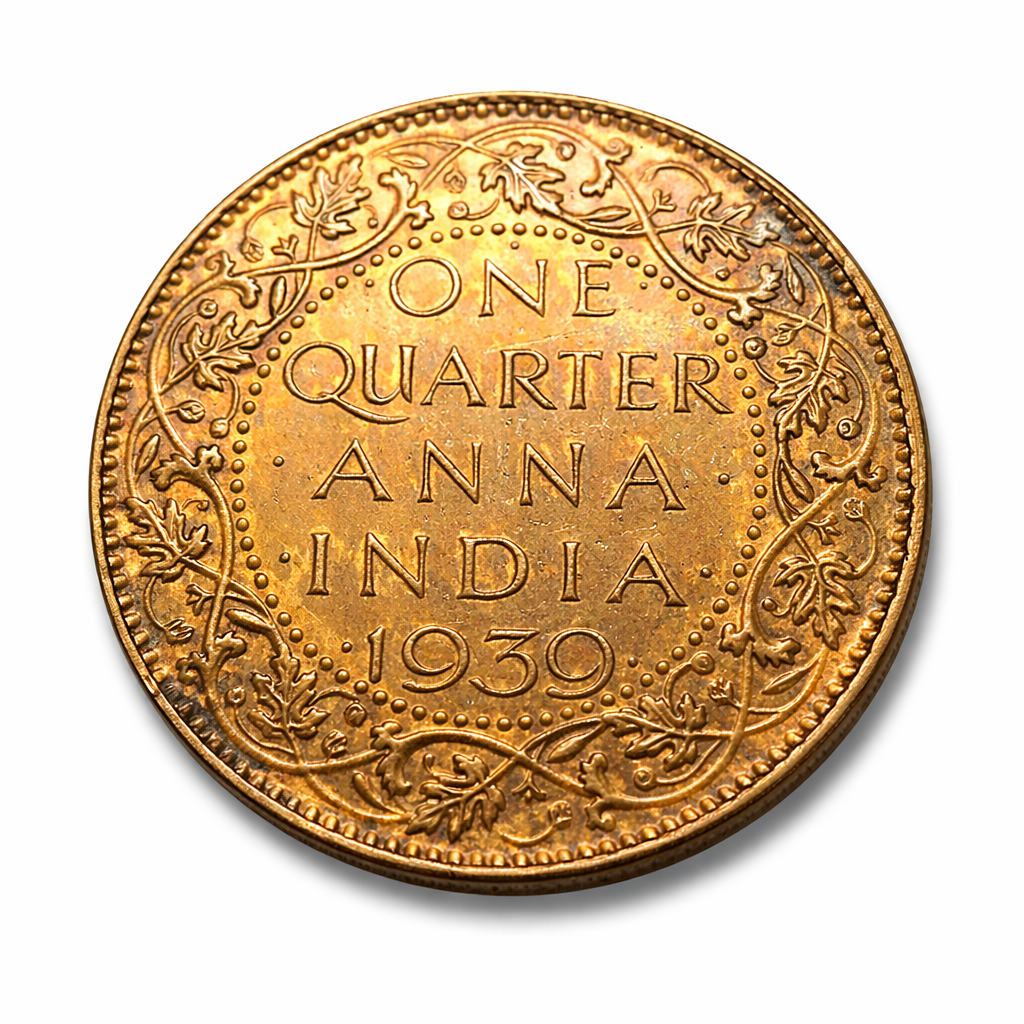 One Quarter Anna 1939 British India Copper Coin