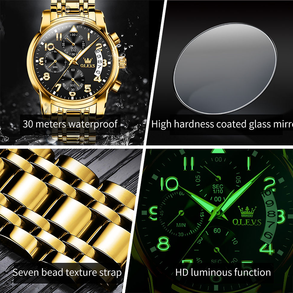 Thumbnail: OLEVS 2879 Men Quartz  Water Resistant Stainless WristWatch