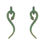 Thumbnail: Anaconda Snake Drop Earrings Gold Emerald