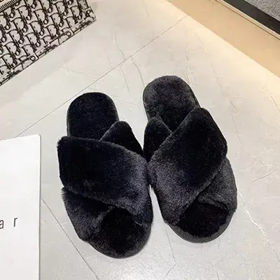 Thumbnail: Personalized Bridal Slippers Fluffy Bridesmaid Wedding Gift for Women