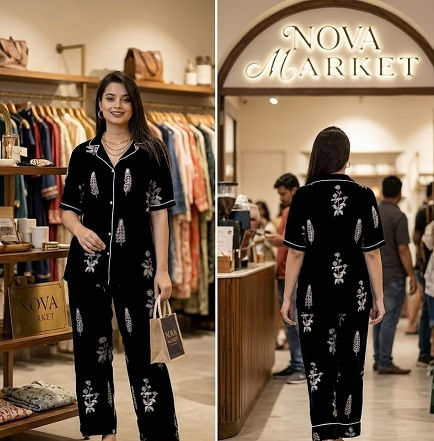 printed night suit for girls and womens