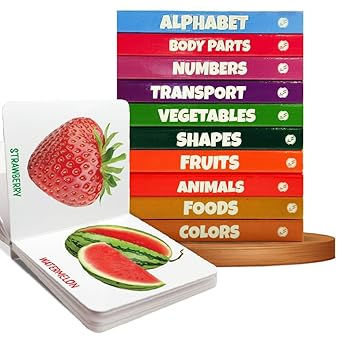 Library Set of 10 Board Books for Kids