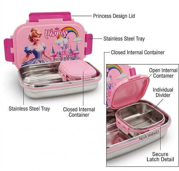 Lunch Box For School 2 Containers Lunch Box