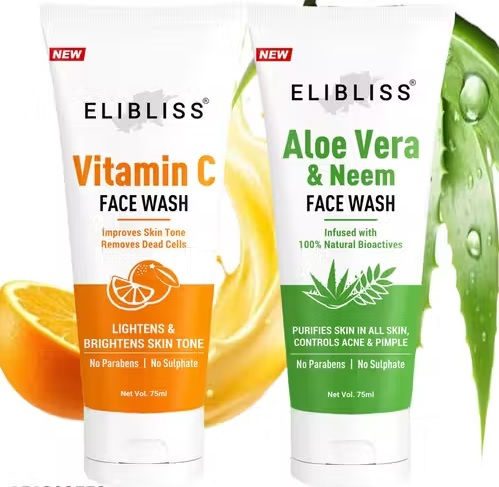 ELIBLISS Vitamin C & Aloe Vera Neem Face Wash Combo