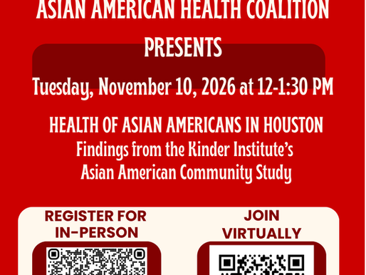 Asian American Health Coalition's next Meeting: Kinder Institute's Findings