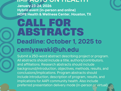 Deadline EXTENDED! Call for Abstract Submission - 2026 AAPI Health Summit