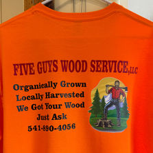 Orange blaze safety t-shirt with custom business logo in vinyl.