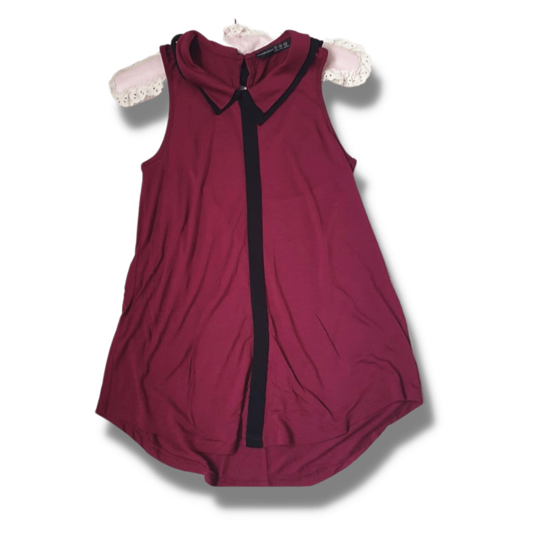 ATMOSPHERE burgundy collared top. Size 8