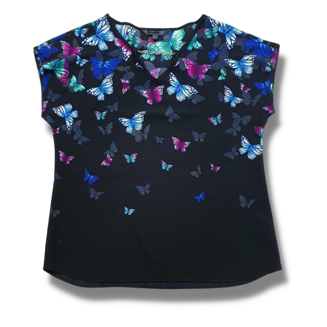 Black butterfly top. Uk 12