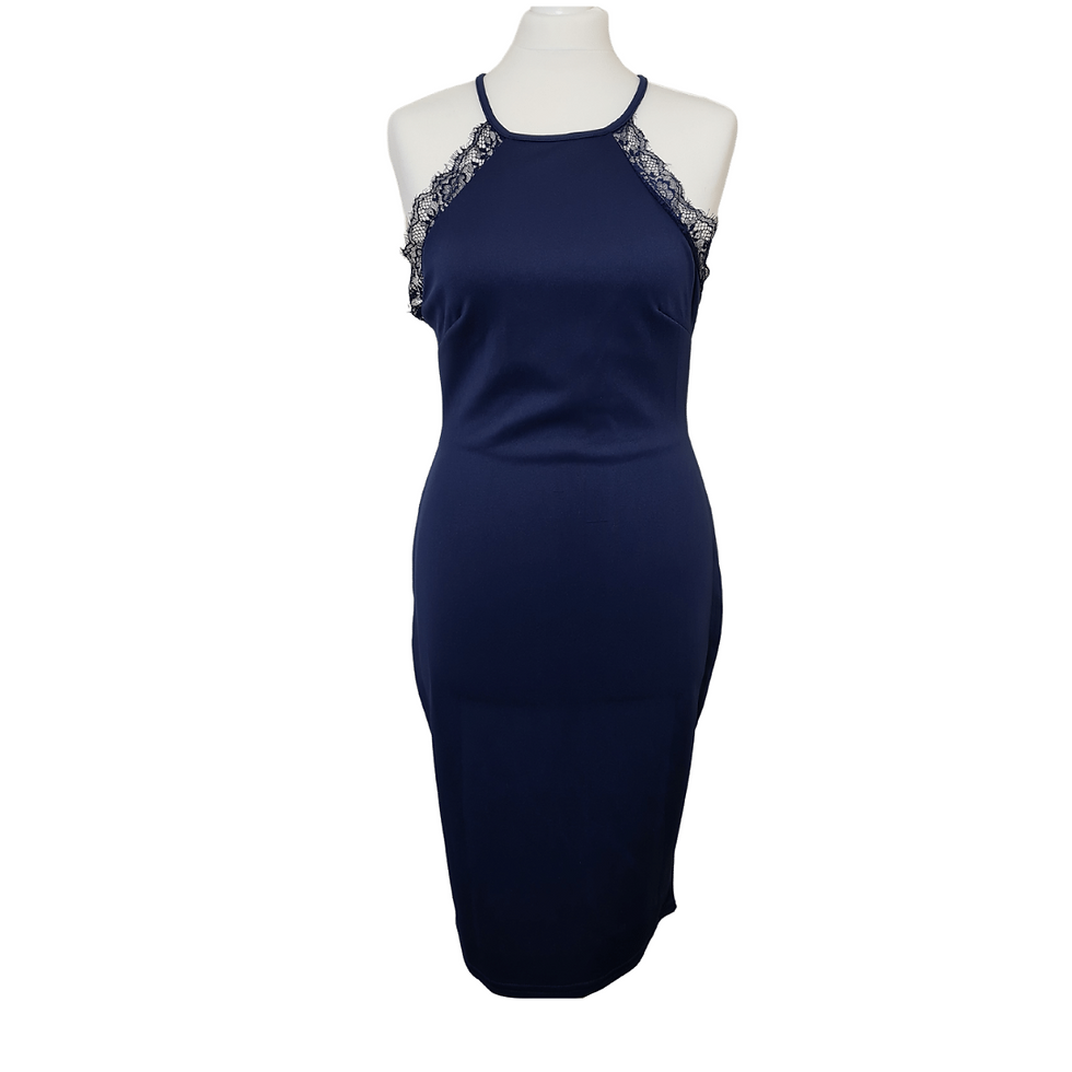 Rare London navy dress. UK12 BNWT