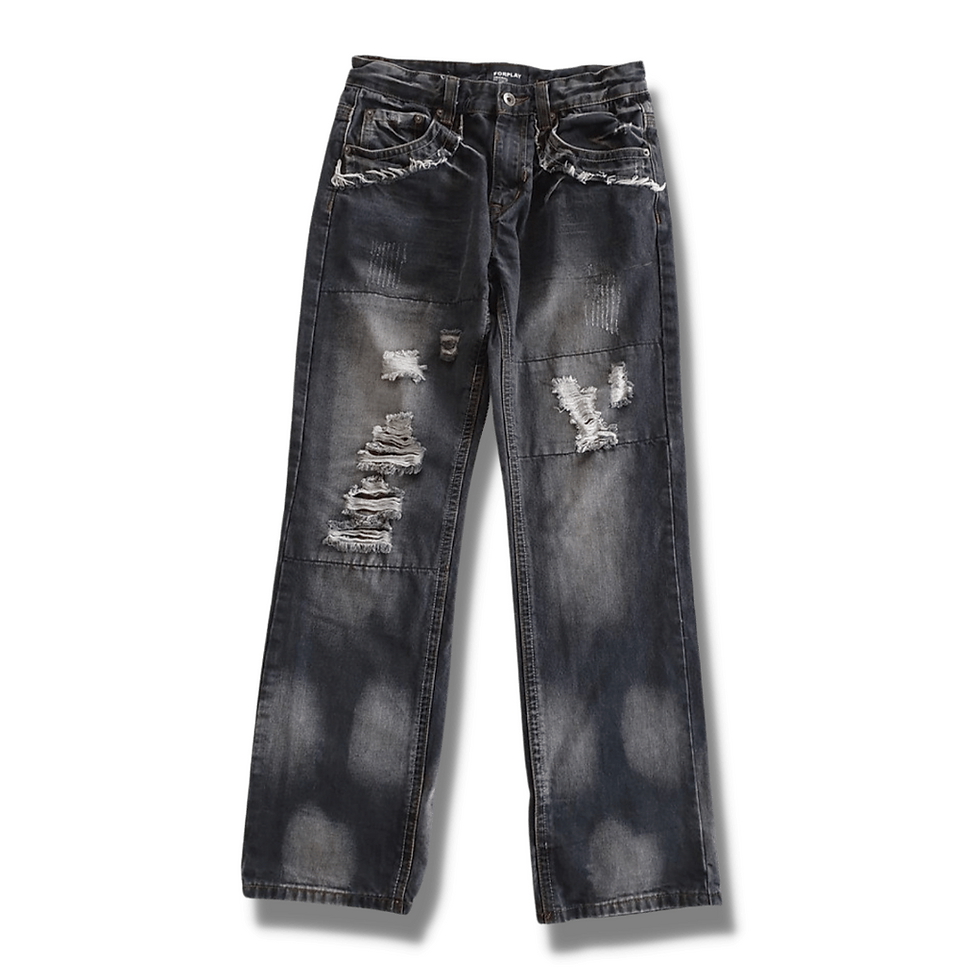 Forplay black distressed jeans. 30w 32L