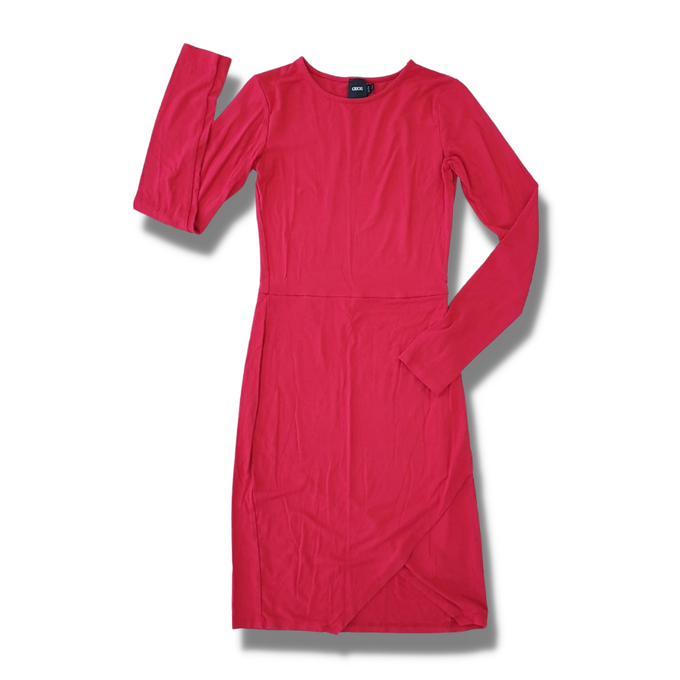 Asos long sleeve red dress. Uk 8