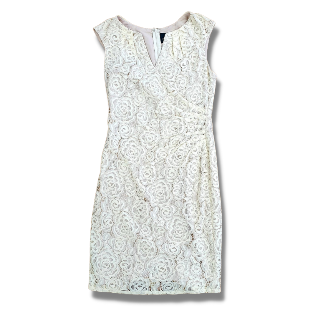 Adrianna Papell ivory lace dress. Uk 12/ Eu 40