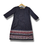 Thumbnail: New Look black, red and blue patterned long-sleeve silky feel tunic dress size 8