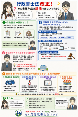 行政書士法改正のポイントと具体的な業務例