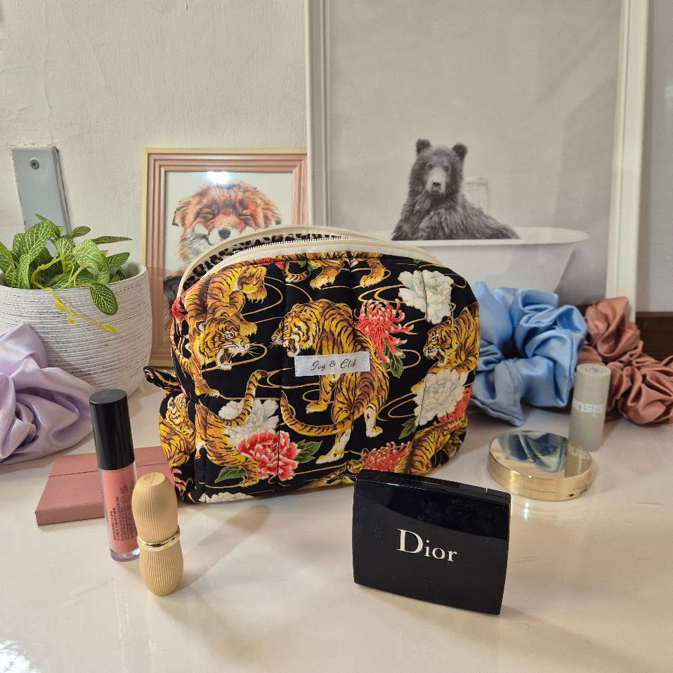 תמונה ממוזערת: תיק איפור בינוני עם הדפס נמר