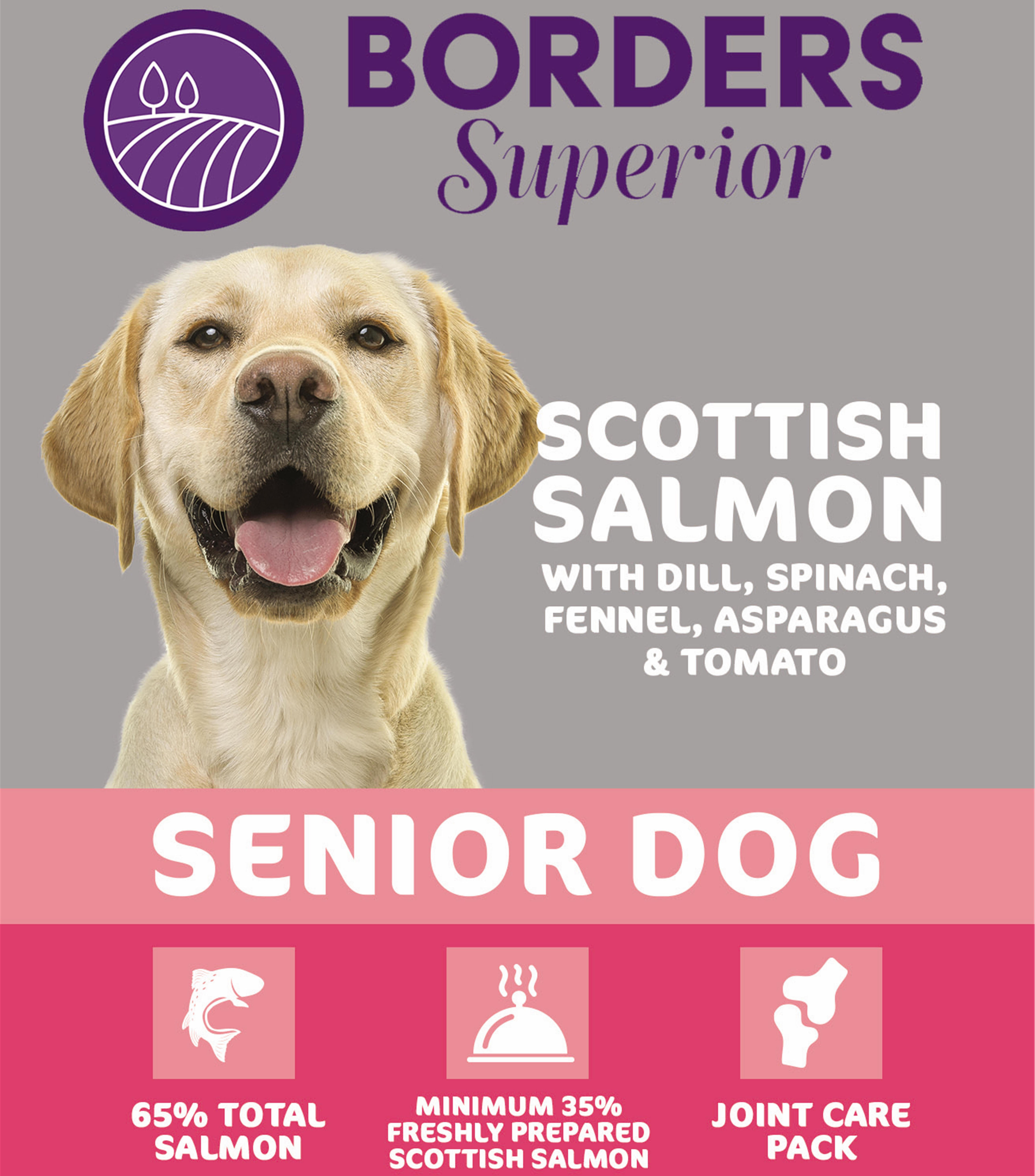 Superior Senior Dog Scottish Salmon with Dill, Spinach, Fennel & Asparagus