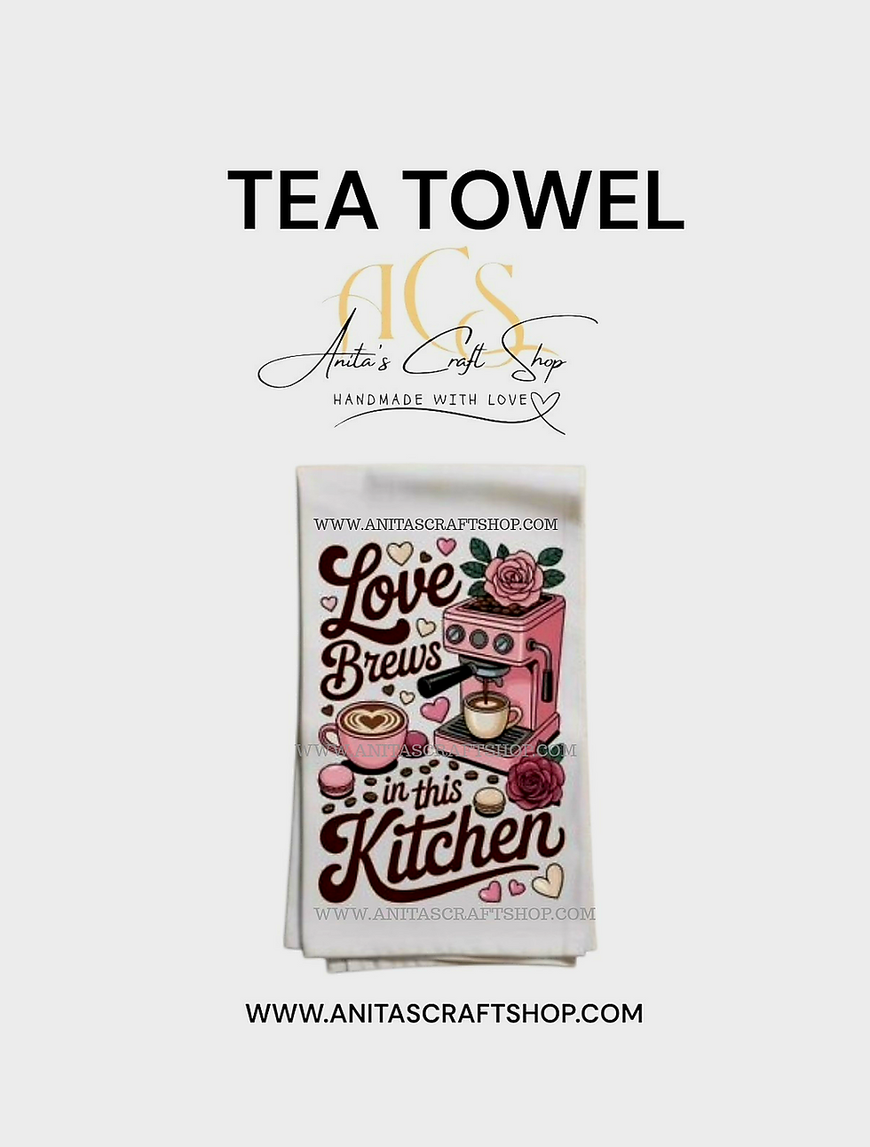 Love Brews Tea Towel - personalised tea towel - custom made tea towel