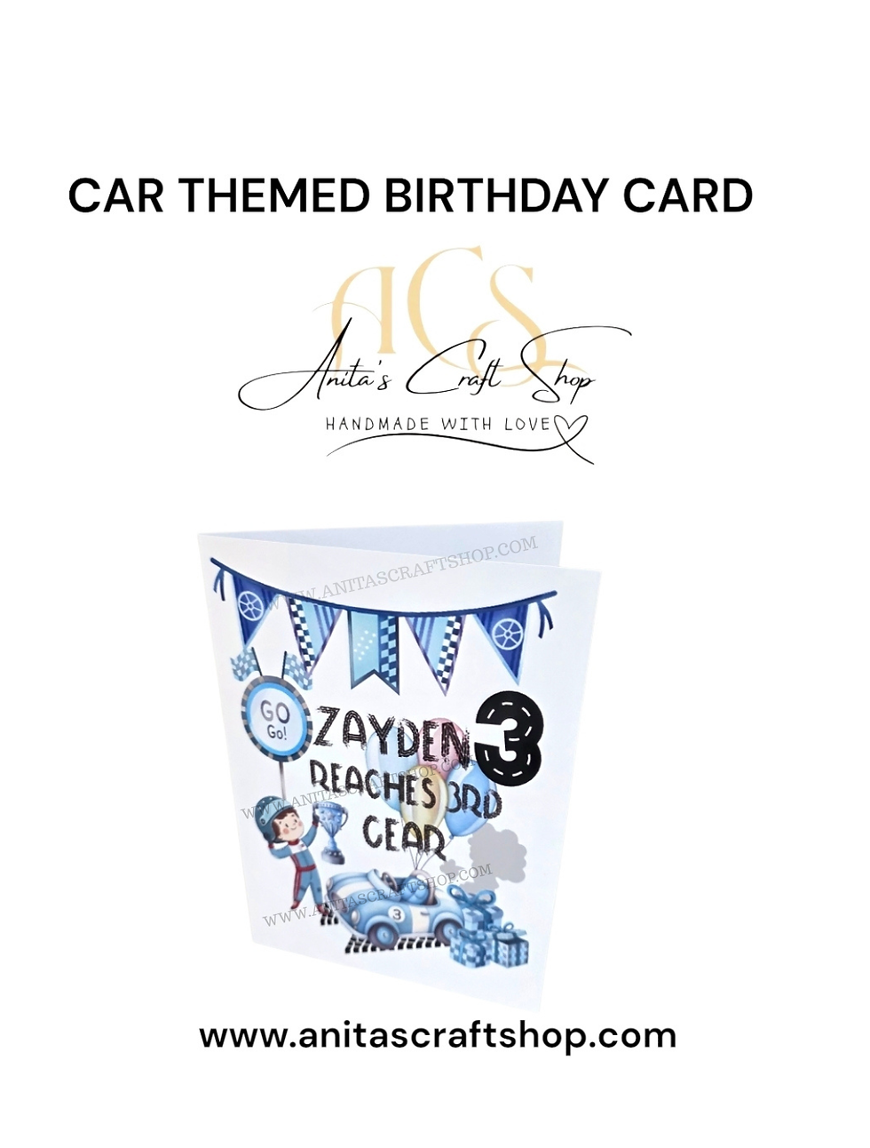car themed birthday card