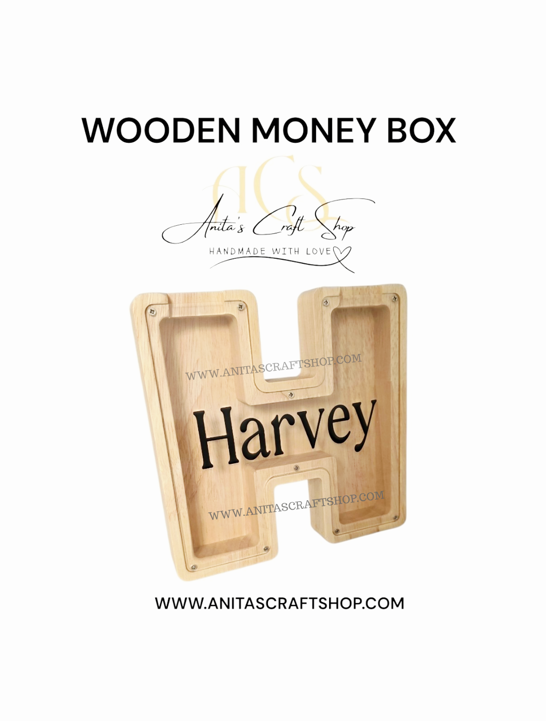 Wooden Money Box - personalised money box - personalised wood