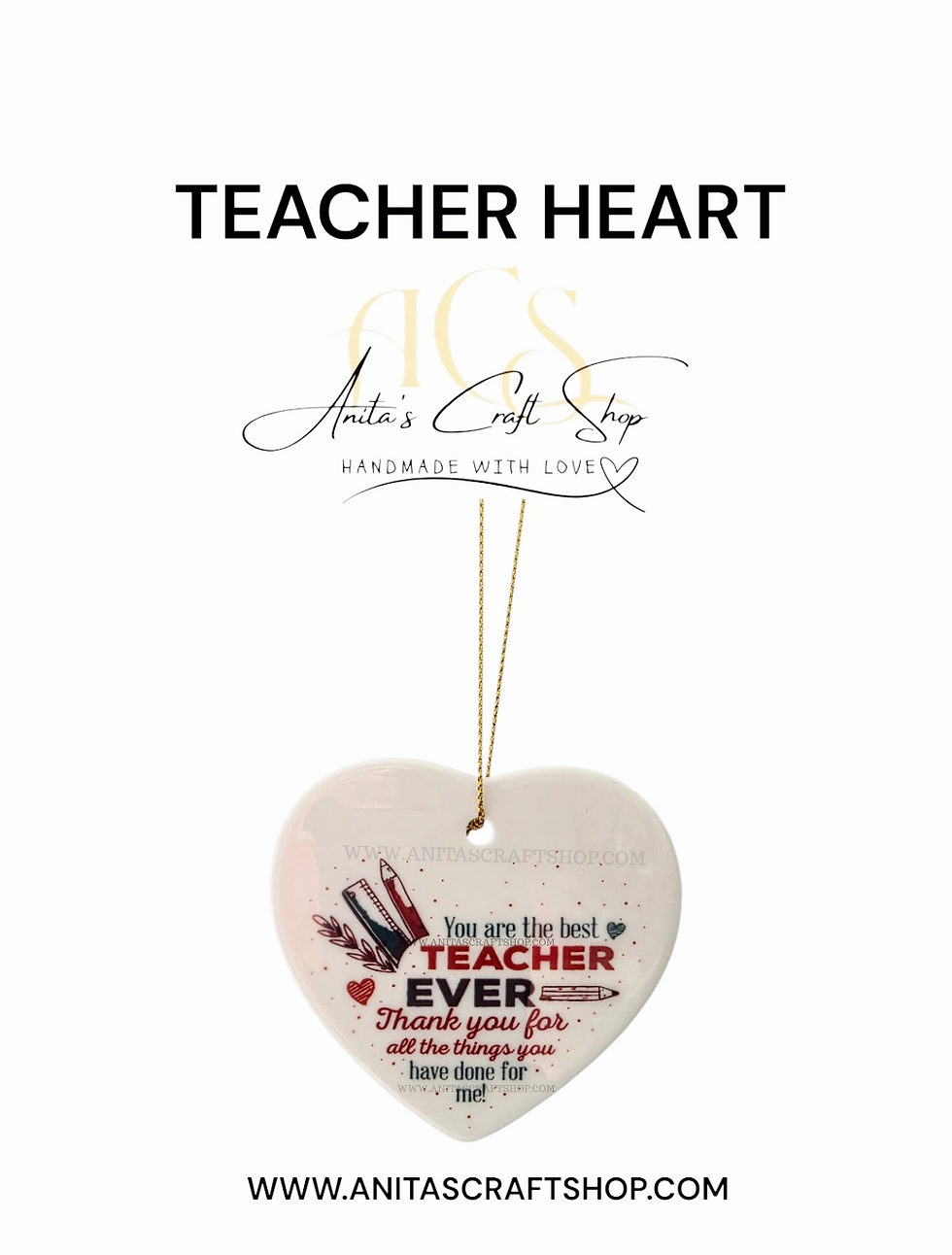 Teacher Heart - teacher gift - personalised teacher gift - cheshunt