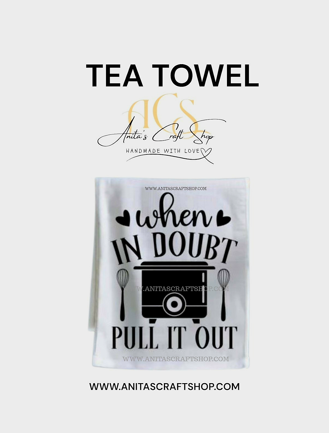 When In Doubt Tea Towel - personalised tea towel - cheshunt