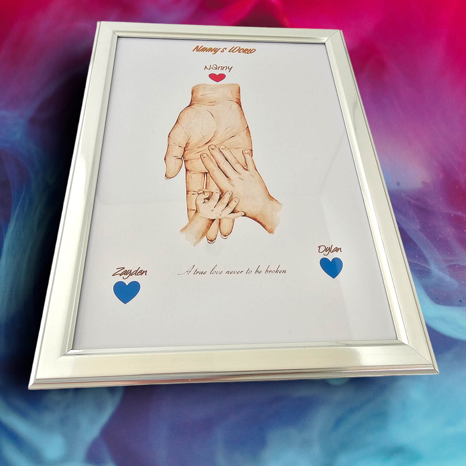 Lady And Kids Hand Frame